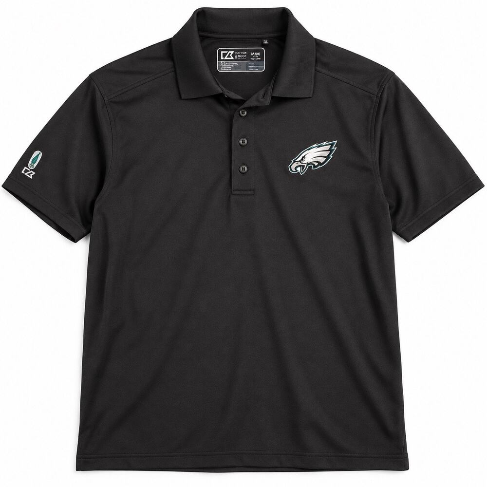 Cutter & Buck Philadelphia Eagles Polo Mens M
Black NFL DryTec Golf Shirt